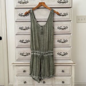 Anthropologie Olive Green Jumpsuit